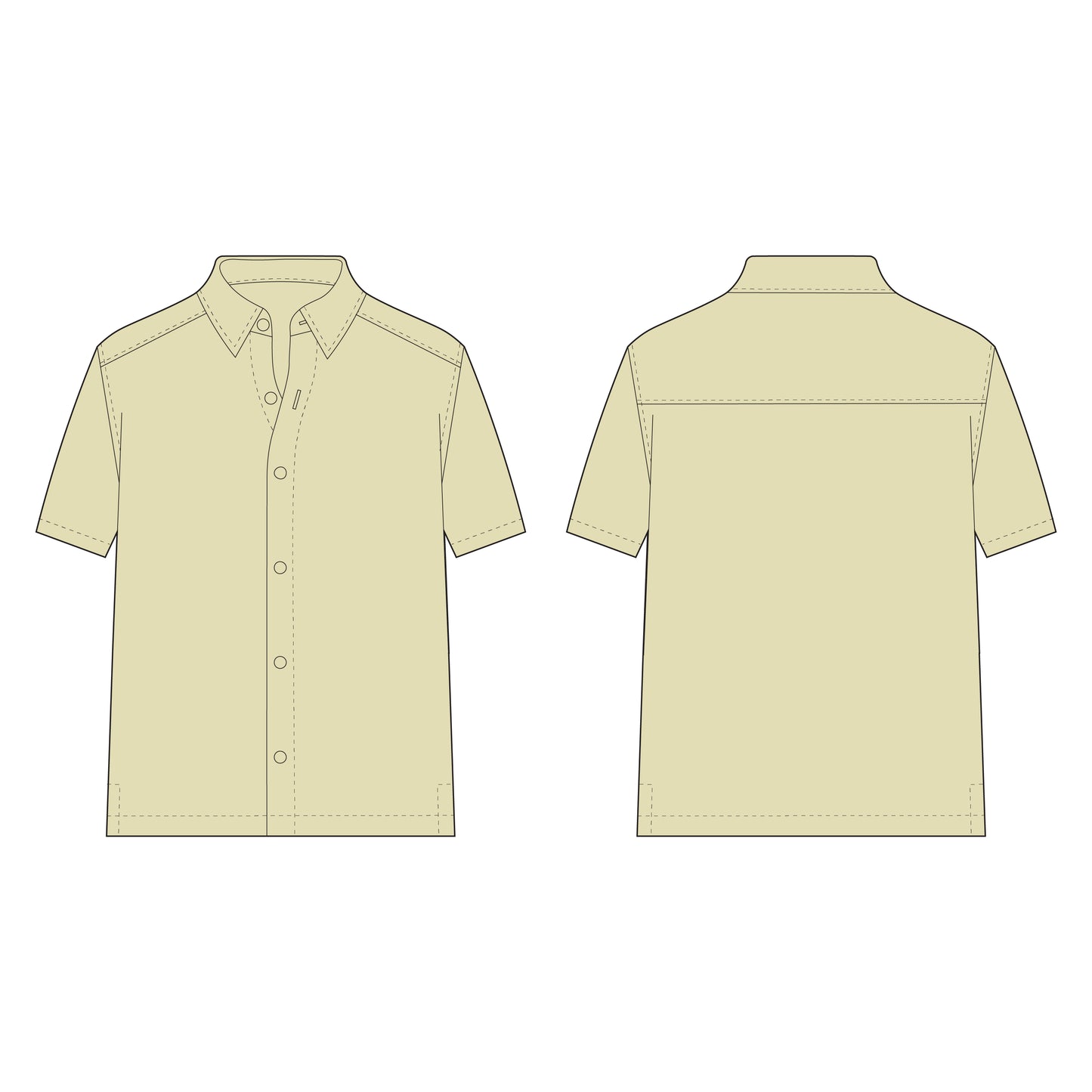 Men's Half Sleeves Shirt Sewing Pattern - A0022-22-V-04