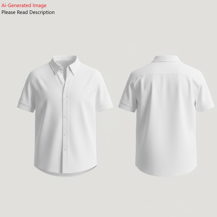 Men's Half Sleeves Regular Fit Shirt Sewing Pattern - A0006-26-Z-02