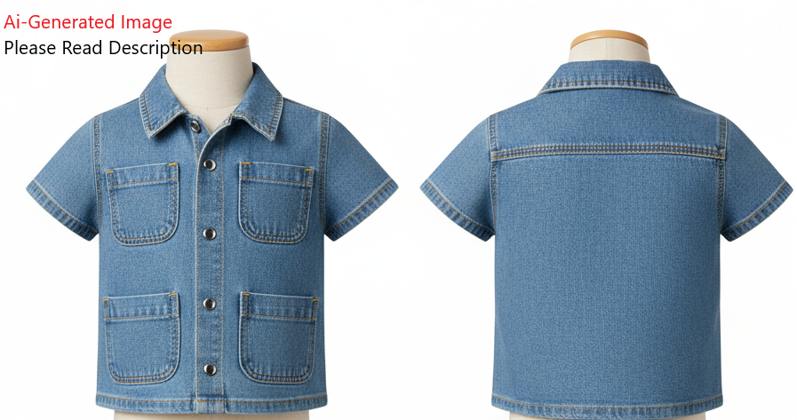 Kids - Boy's Half Sleeves Shirt Sewing Pattern - A0001-25-Y-8