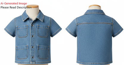 Kids - Boy's Half Sleeves Shirt Sewing Pattern - A0001-25-Y-8