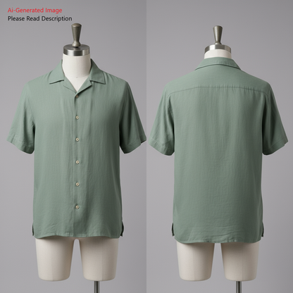 Men's Half Sleeves Regular Fit Shirt Sewing Pattern - A0008-26-Z-02