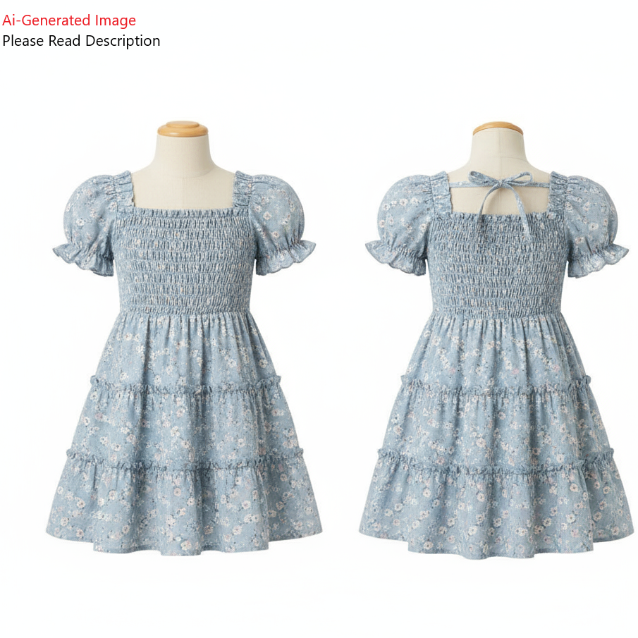 Kids - Girl's Dress Sewing Pattern - A0002-25-Y-8