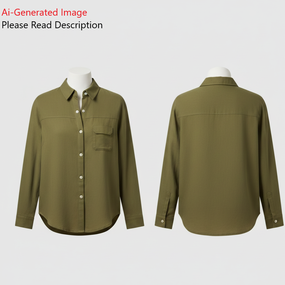 Women's Loose Fit Long Shirt Sewing Pattern - A0002-22-V-2