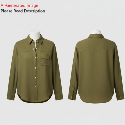 Women's Loose Fit Long Shirt Sewing Pattern - A0002-22-V-2