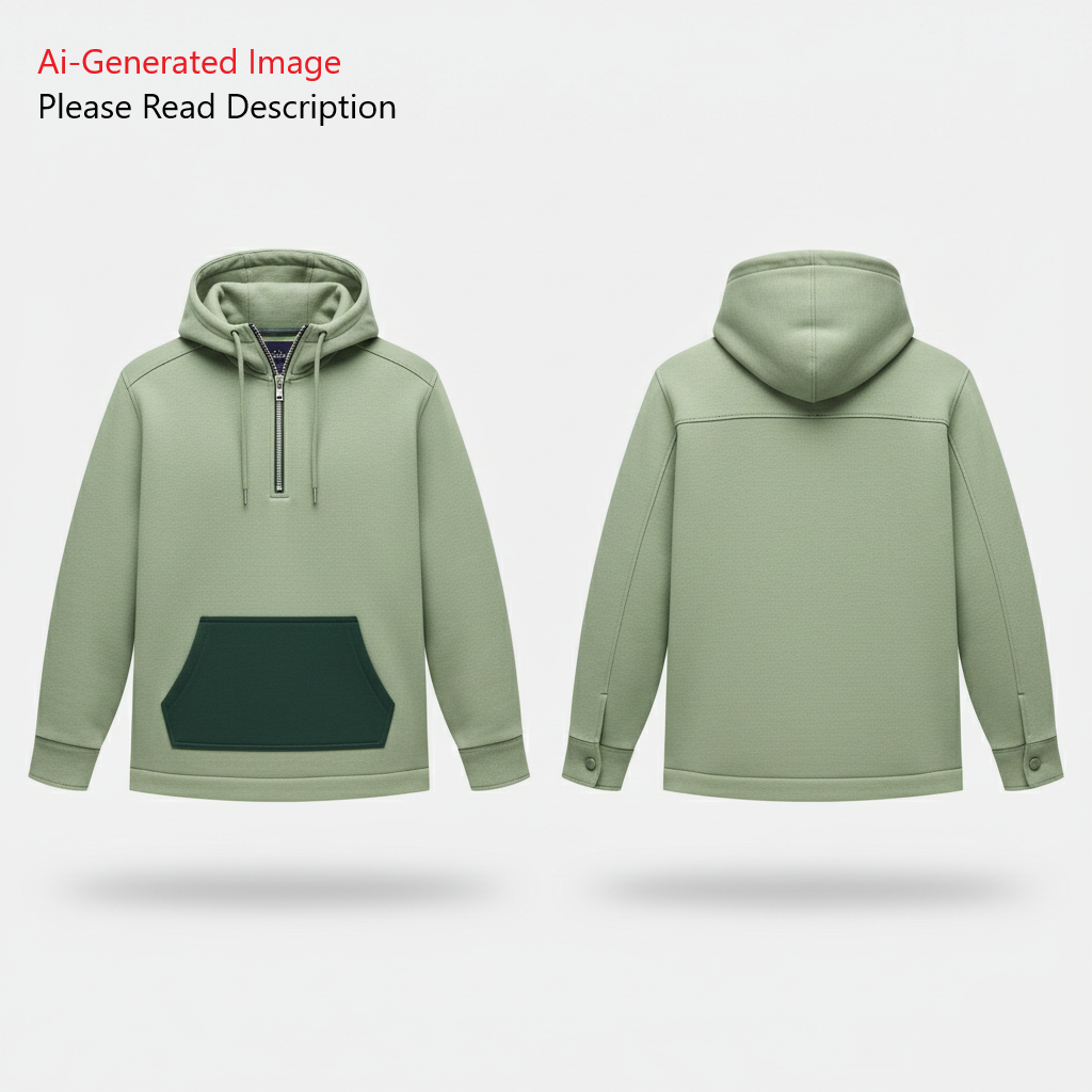 Men's Full Sleeves Shirt with Hood Sewing Pattern - A0021-22-V-04