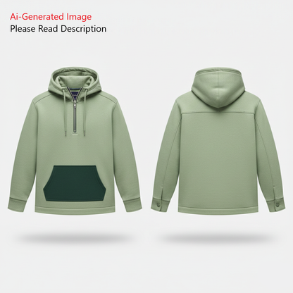 Men's Full Sleeves Shirt with Hood Sewing Pattern - A0021-22-V-04