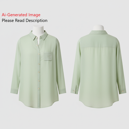 Women's Loose Fit Long Shirt Sewing Pattern - A0003-22-V-2