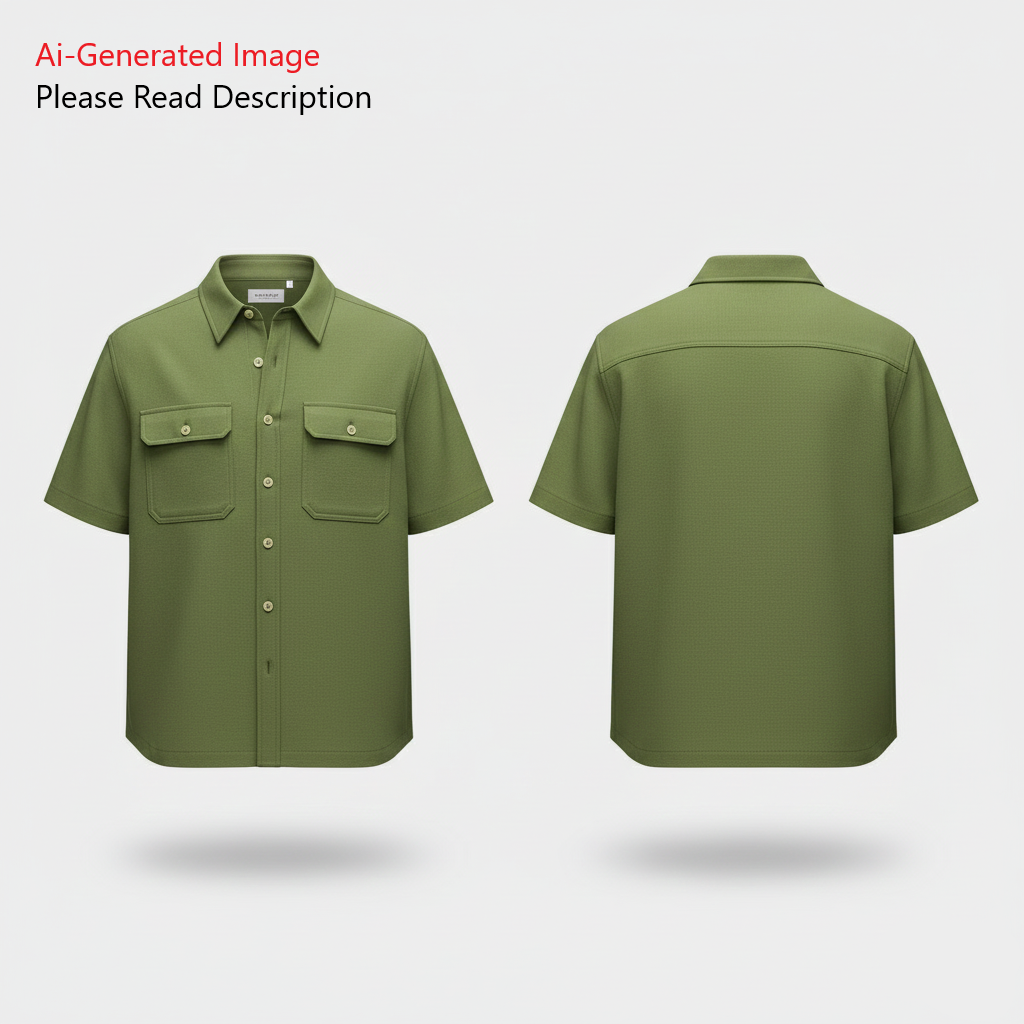 Men's Half Sleeves Shacket Sewing Pattern - A0019-22-V-04