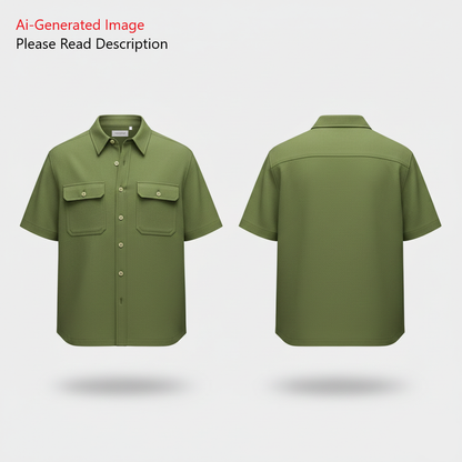 Men's Half Sleeves Shacket Sewing Pattern - A0019-22-V-04