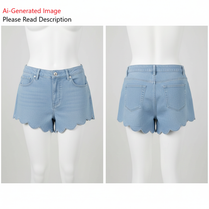 Women's Denim Shorts Sewing Pattern - A0004-22-V-2