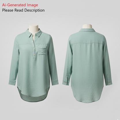 Women's Long Shirt Sewing Pattern - A0006-22-V-2