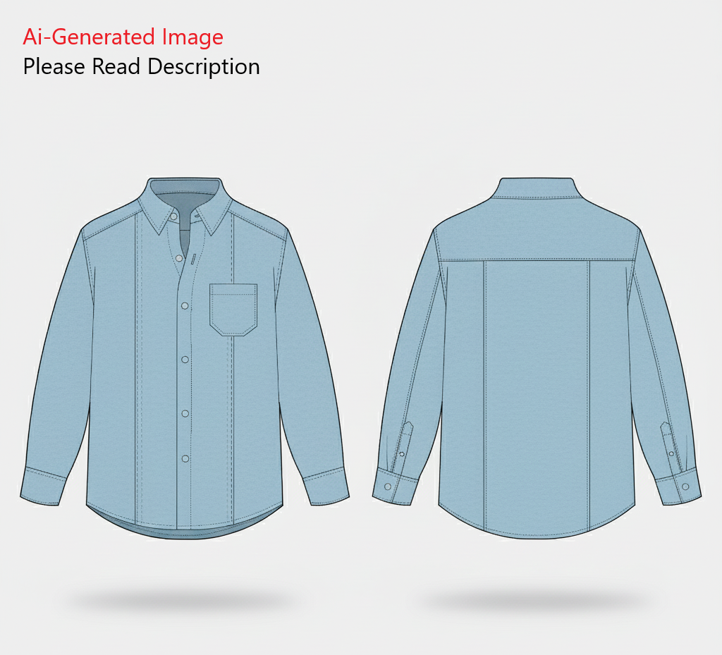 Men's Full Sleeves Shirt Sewing Pattern - A0005-22-V-04