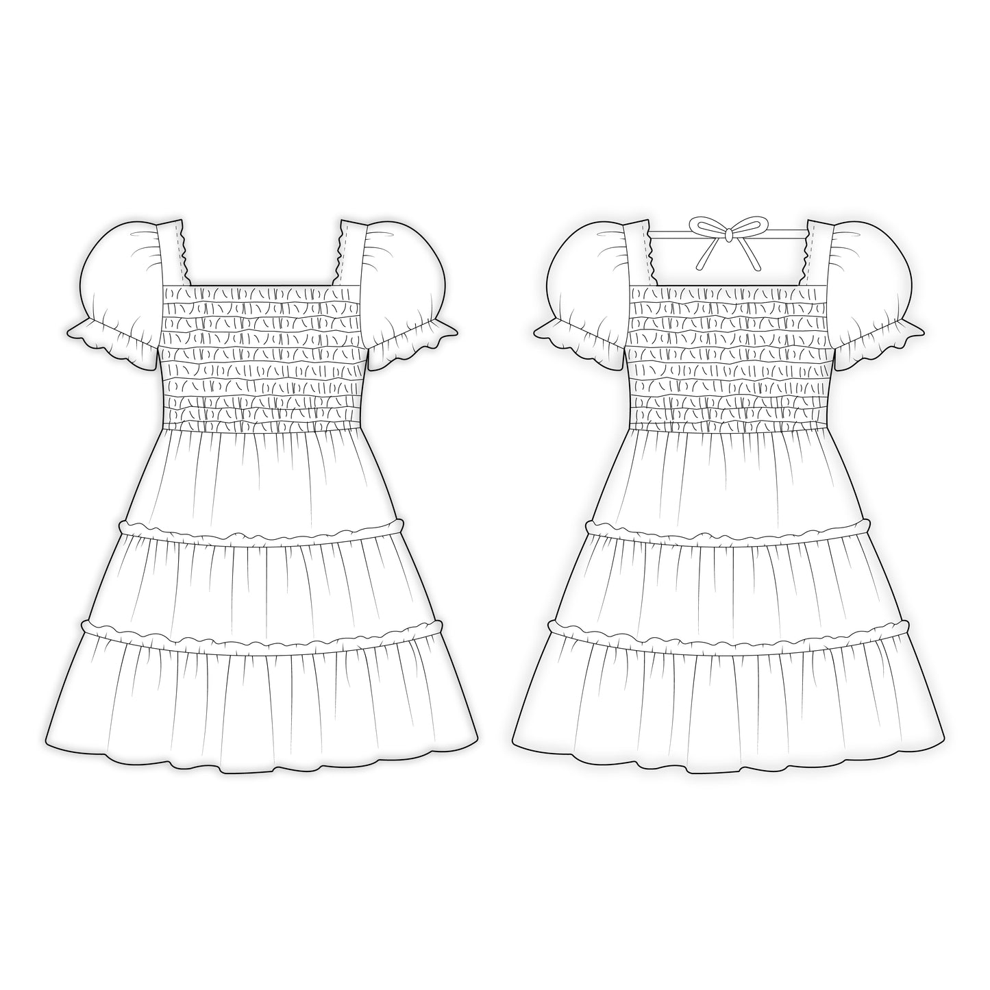 Kids - Girl's Dress Sewing Pattern - A0002-25-Y-8