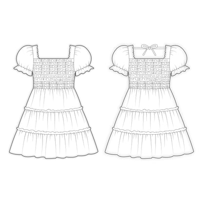 Kids - Girl's Dress Sewing Pattern - A0002-25-Y-8