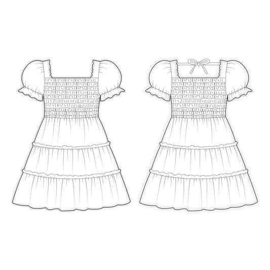 Kids - Girl's Dress Sewing Pattern - A0002-25-Y-8