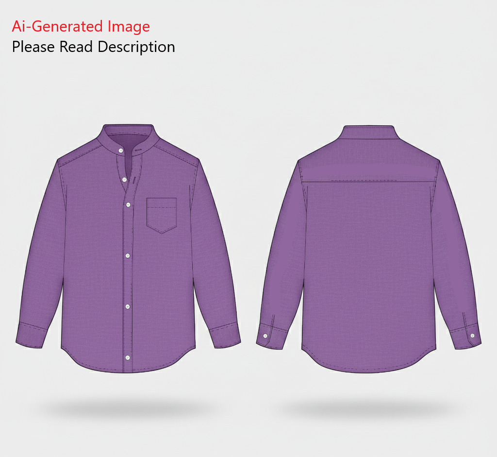 Men's Full Sleeves Shirt Chinese Collar Sewing Pattern - A0008-22-V-04