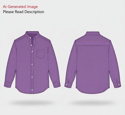 Men's Full Sleeves Shirt Chinese Collar Sewing Pattern - A0008-22-V-04