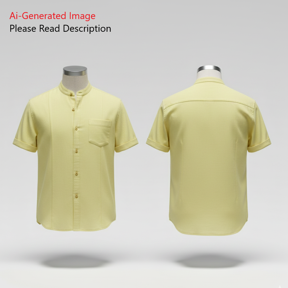 Men's Half Sleeves Shirt Chinese Collar Sewing Pattern - A0007-22-V-04