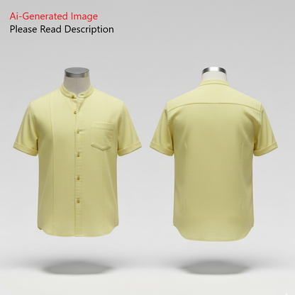 Men's Half Sleeves Shirt Chinese Collar Sewing Pattern - A0007-22-V-04