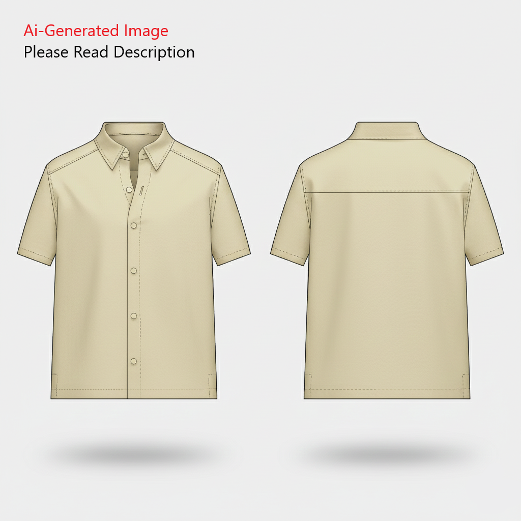 Men's Half Sleeves Shirt Sewing Pattern - A0022-22-V-04