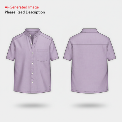 Men's Half Sleeves Chinese Collar Shirt Sewing Pattern - A0023-22-V-04