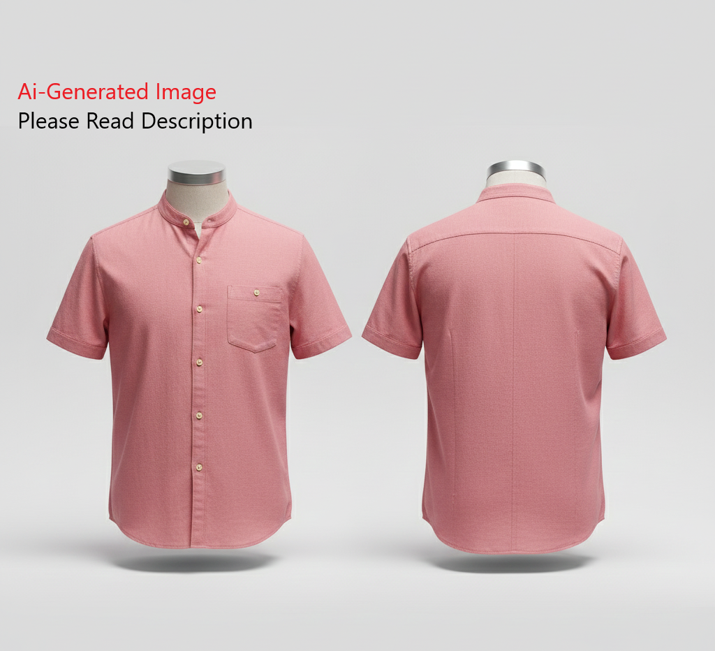 Men's Half Sleeves Shirt Chinese Collar Sewing Pattern - A0009-22-V-04