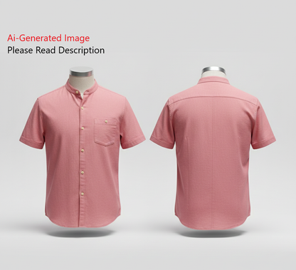 Men's Half Sleeves Shirt Chinese Collar Sewing Pattern - A0009-22-V-04