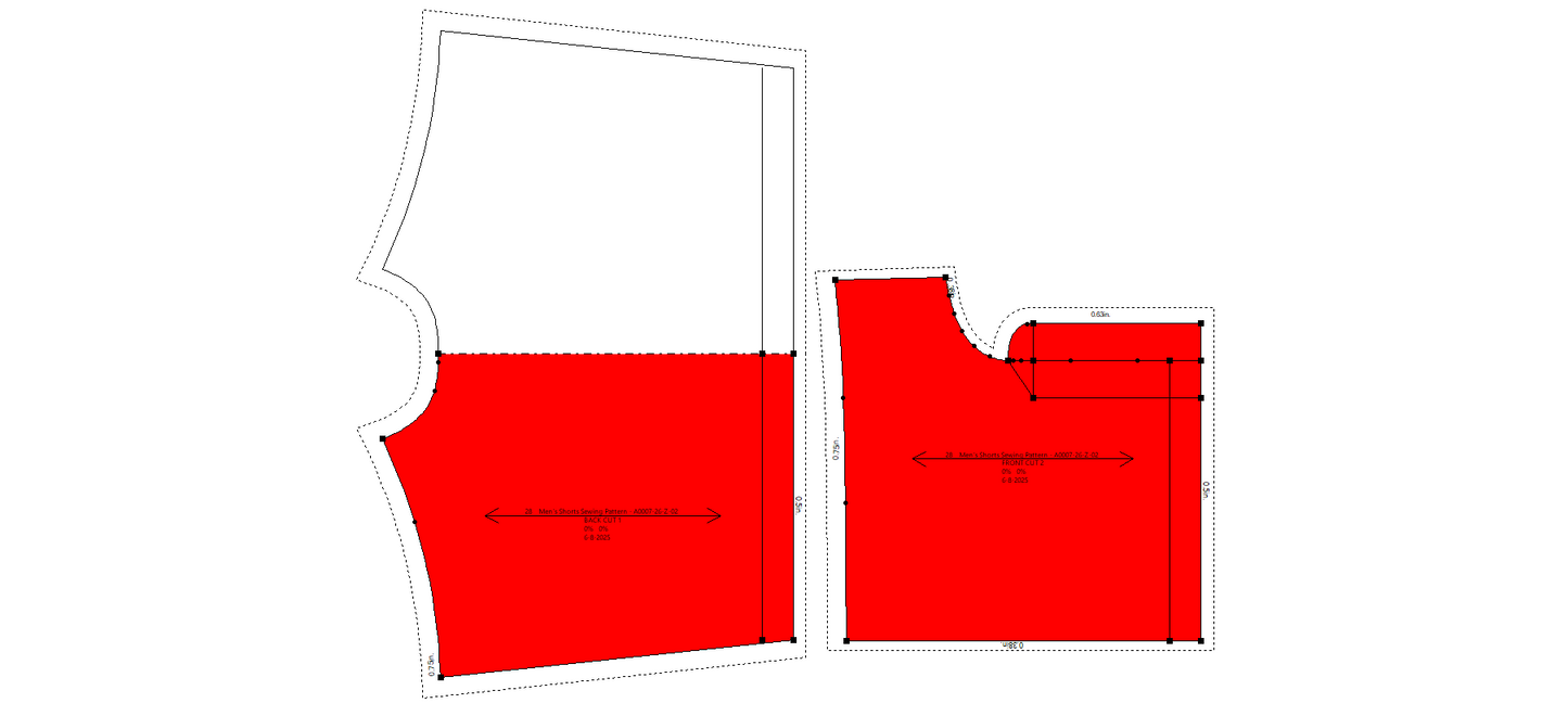 Men's Shorts Sewing Pattern - A0007-26-Z-02