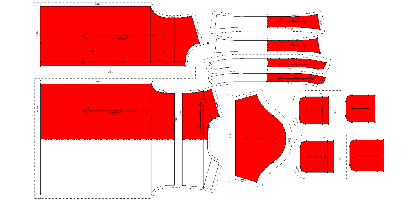 Kids - Boy's Shirt & Shorts Co-ord Set Sewing Pattern - A0001-25-Y-8