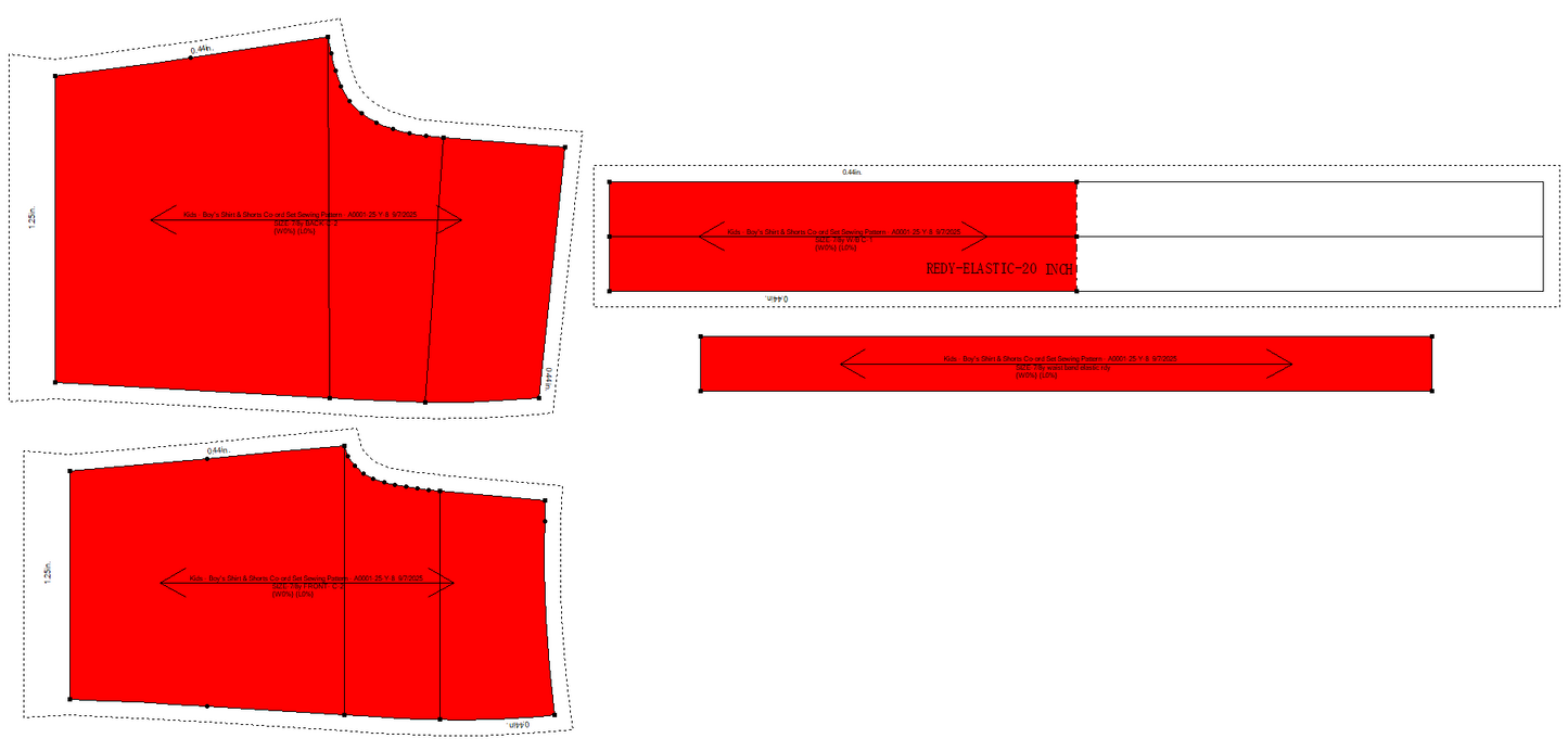 Kids - Boy's Shirt & Shorts Co-ord Set Sewing Pattern - A0001-25-Y-8