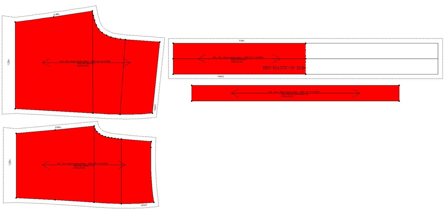 Kids - Boy's Shorts Sewing Pattern - A0001-25-Y-8