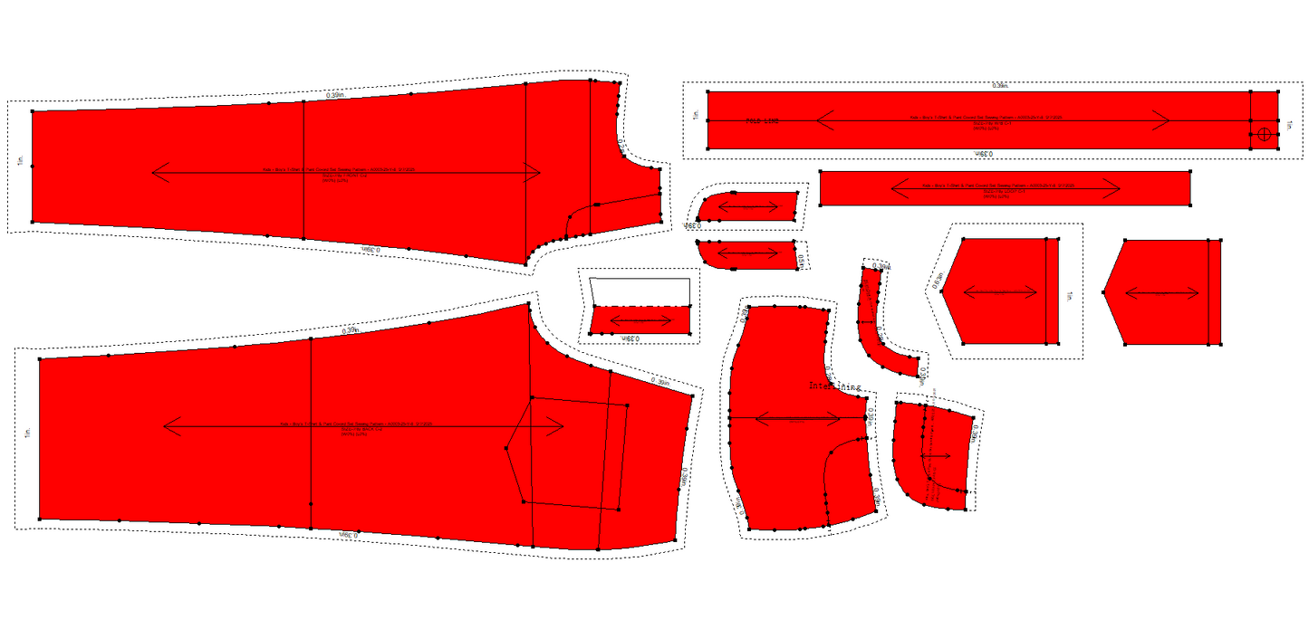 Kids - Boy's T-Shirt & Pant Co-ord Set Sewing Pattern - A0003-25-Y-8