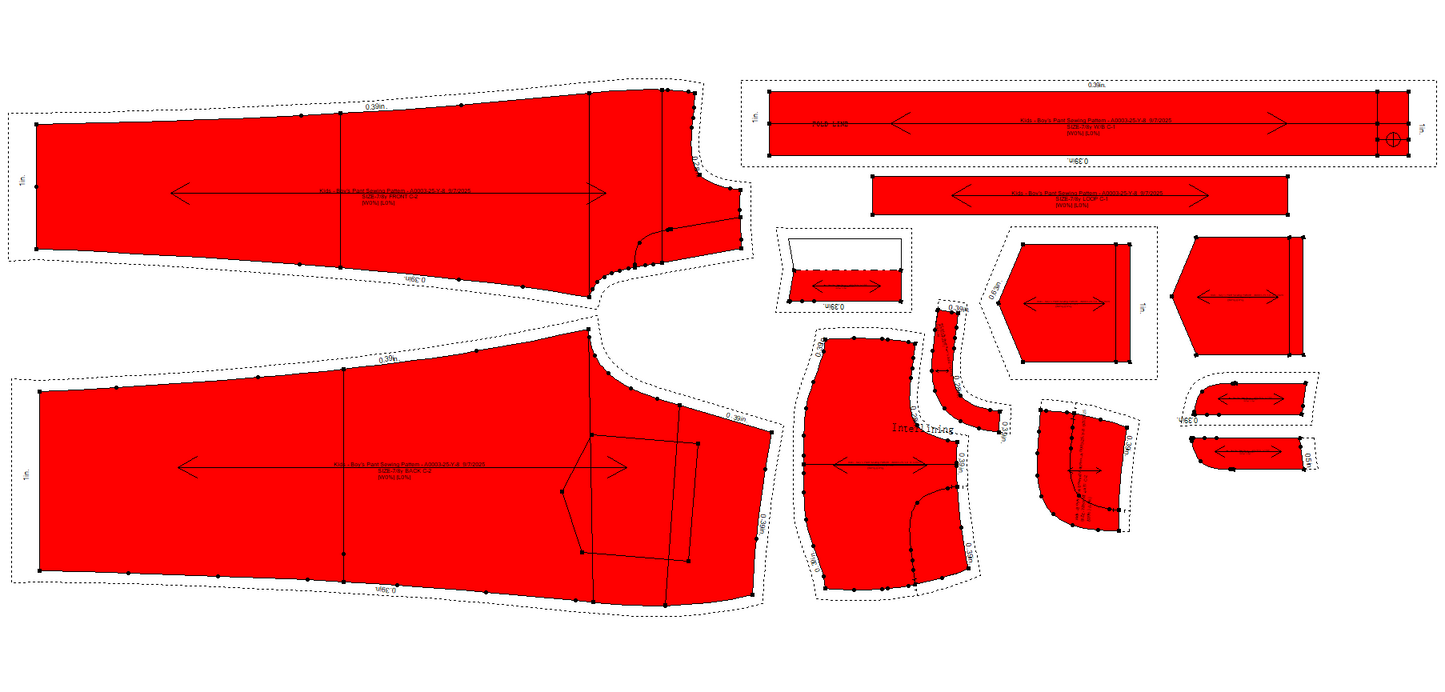 Kids - Boy's Pant Sewing Pattern - A0003-25-Y-8