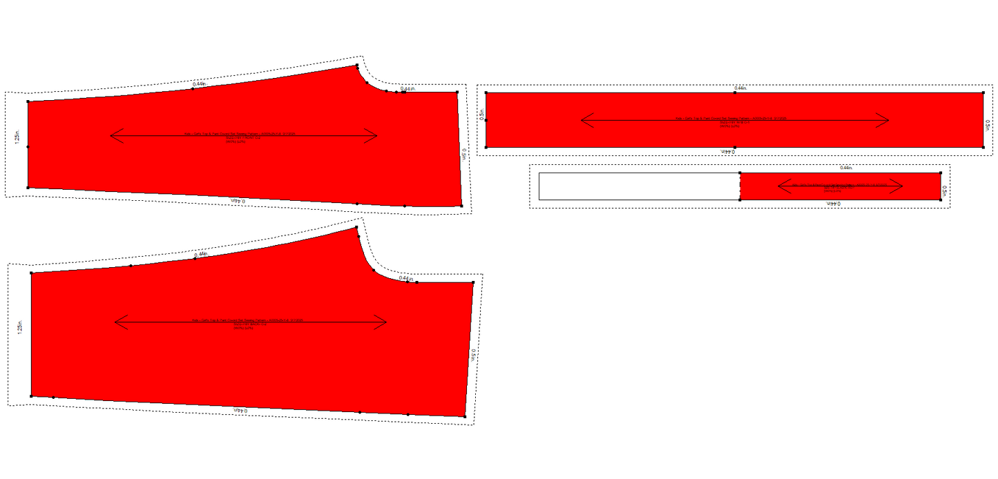 Kids - Girl's Top & Pant Co-ord Set Sewing Pattern - A0005-25-Y-8