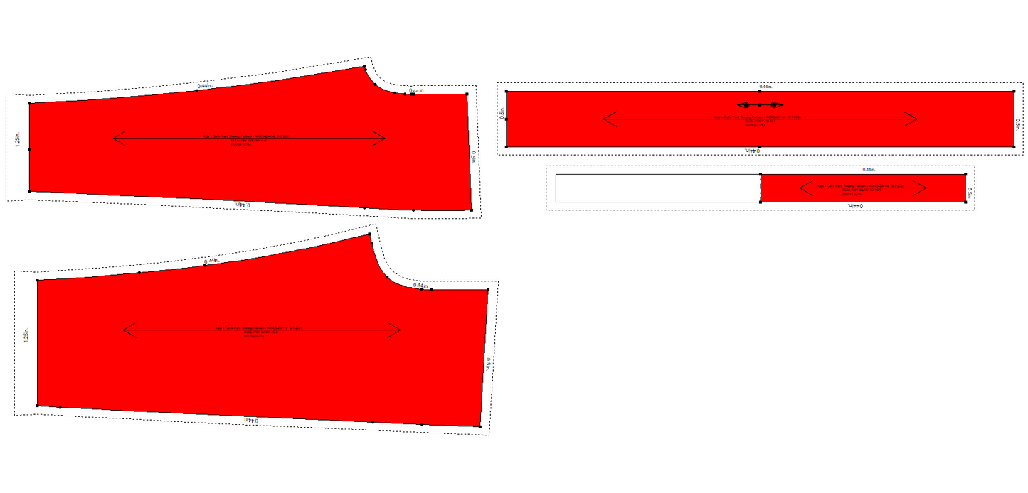 Kids - Girl's Pant Sewing Pattern - A0005-25-Y-8