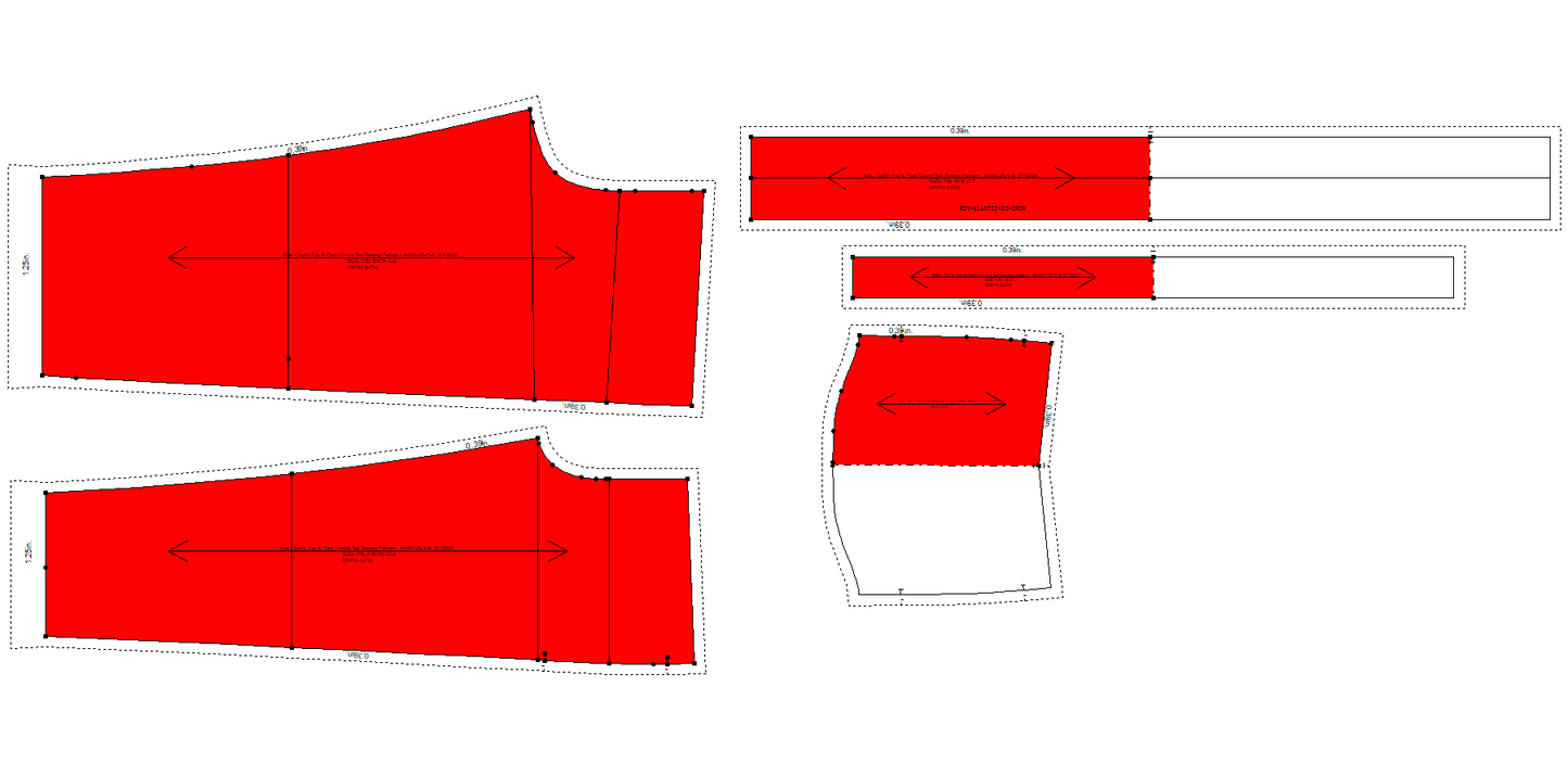 Kids - Girl's Top & Pant Co-ord Set Sewing Pattern - A0007-25-Y-8