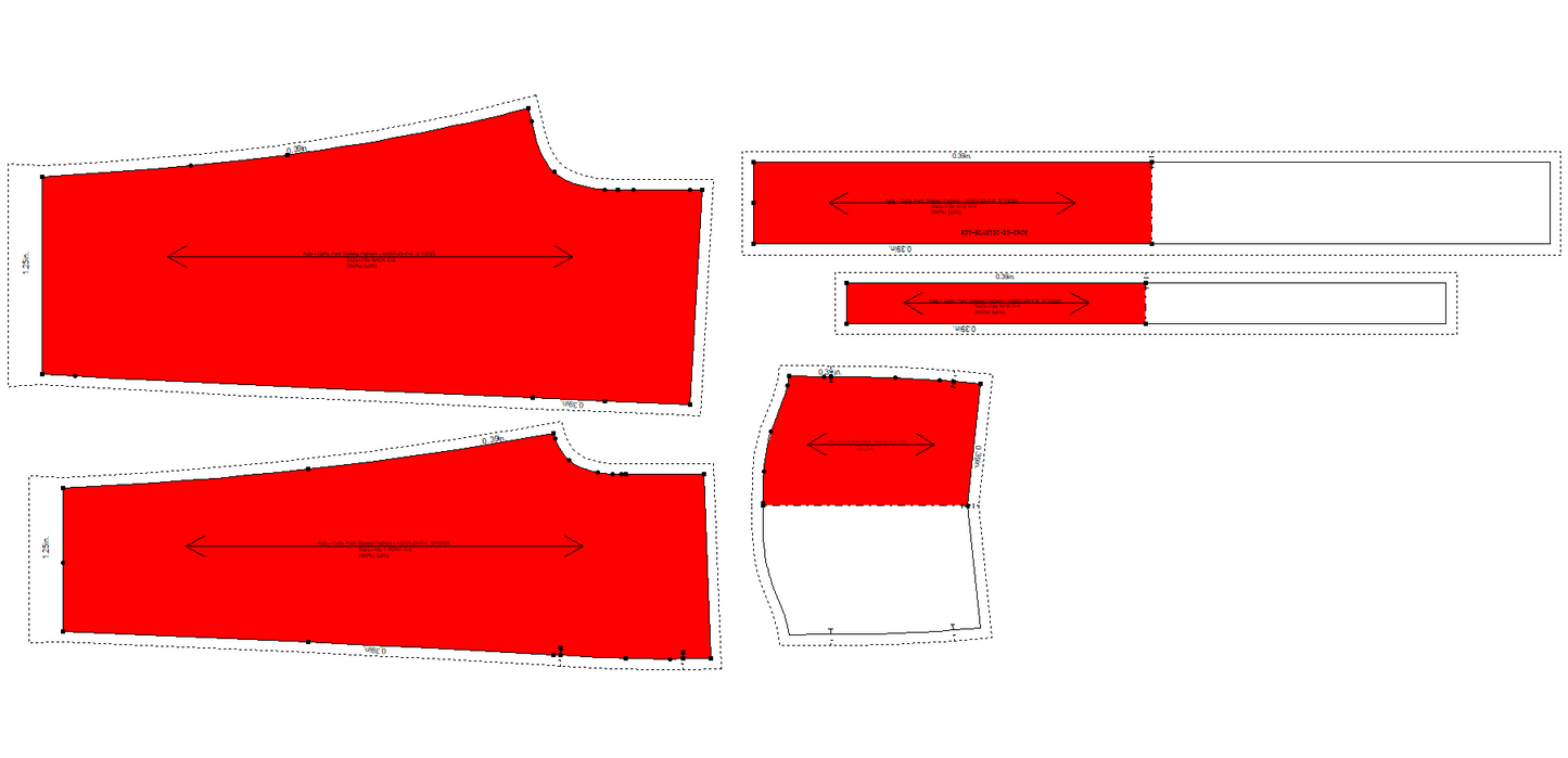 Kids - Girl's Pant Sewing Pattern - A0007-25-Y-8