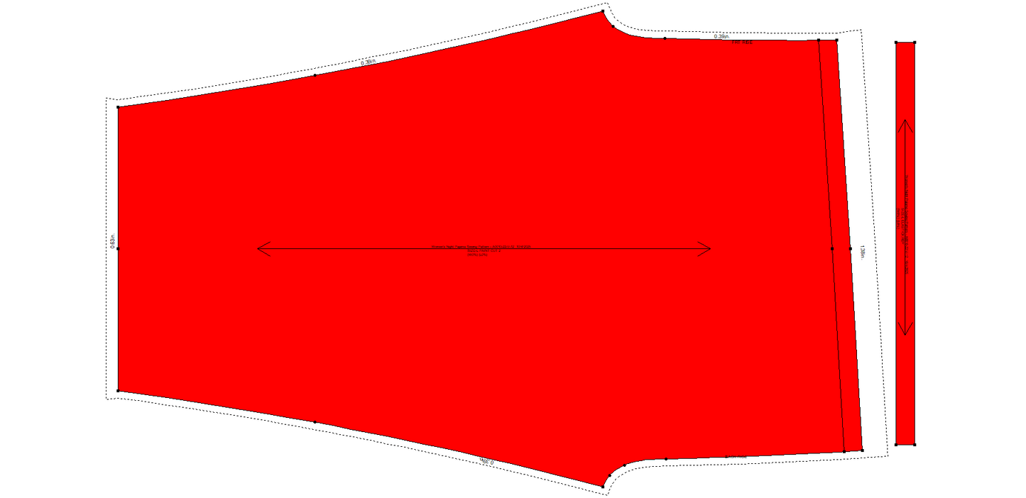 Women's Night Pajama Sewing Pattern - A0010-22-V-12