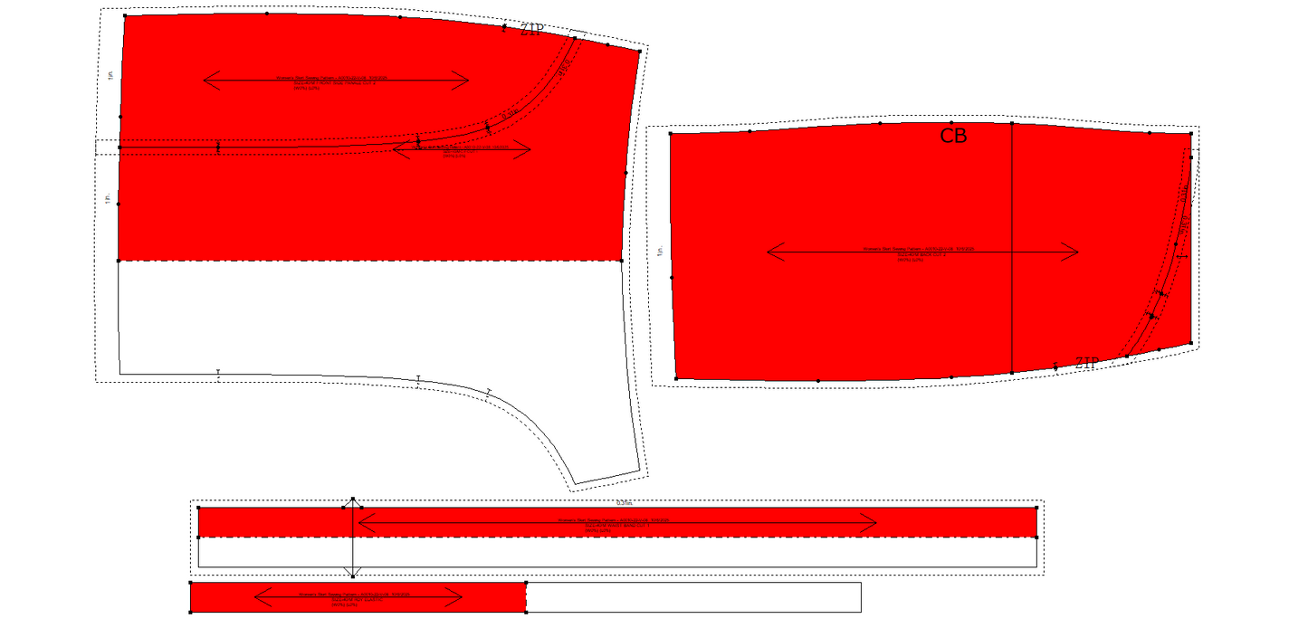 Women's Skirt Sewing Pattern - A0010-22-V-08