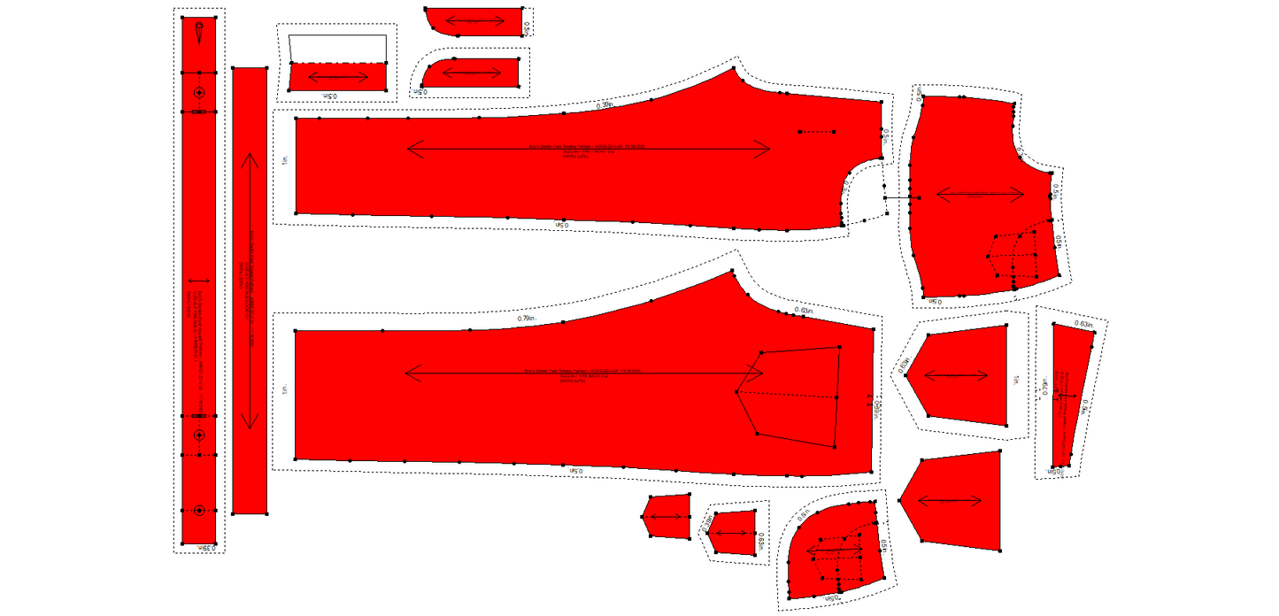 Kids - Boy's Denim Pant Sewing Pattern - A0002-22-V-24