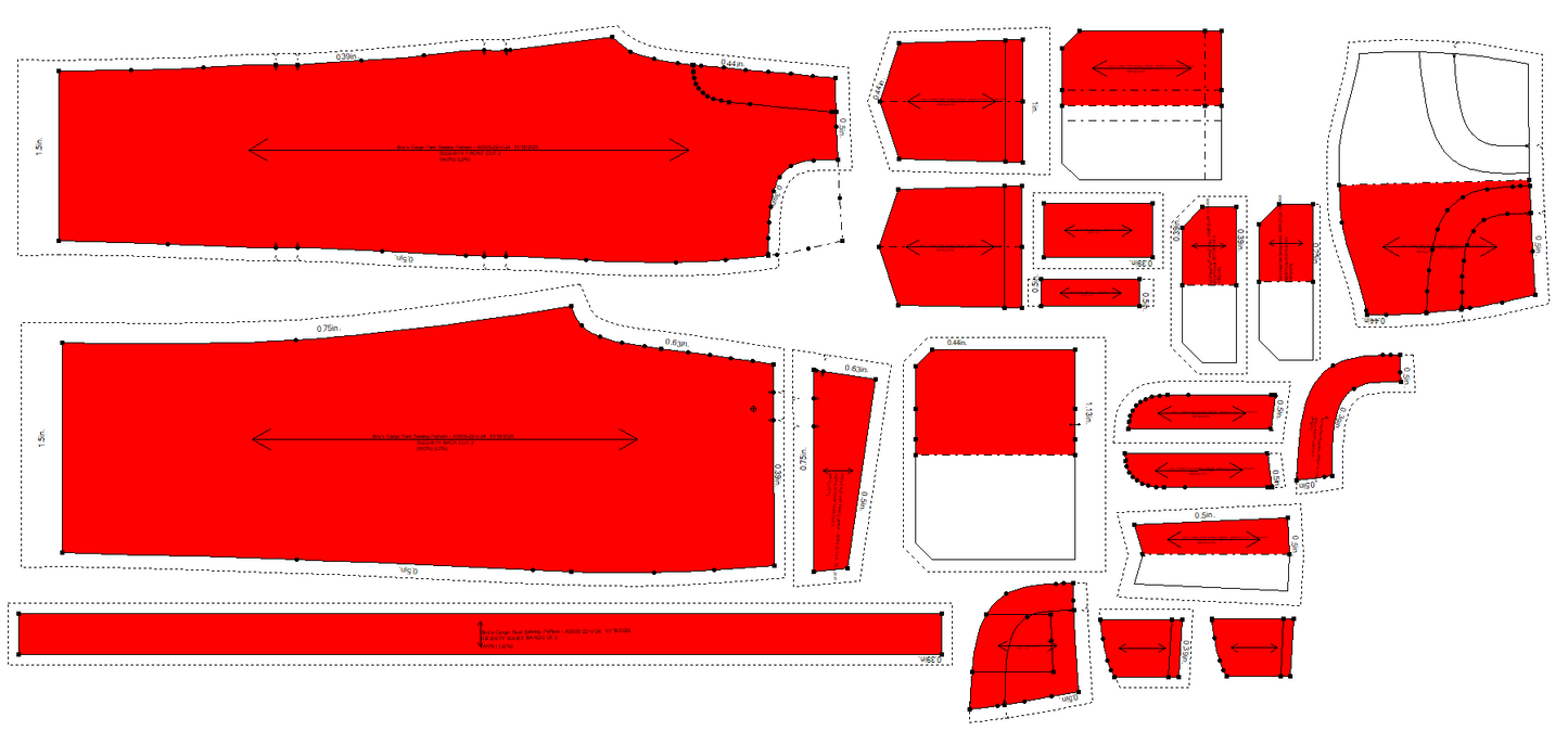 Kids - Boy's Cargo Pant Sewing Pattern - A0005-22-V-24