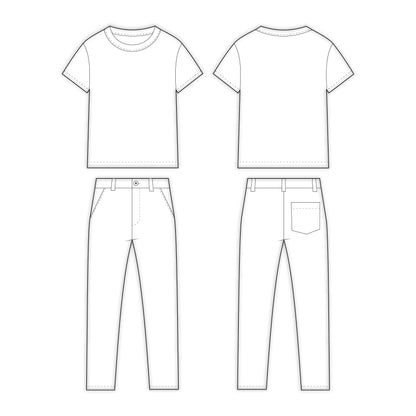 Kids - Boy's T-Shirt & Pant Co-ord Set Sewing Pattern - A0003-25-Y-8