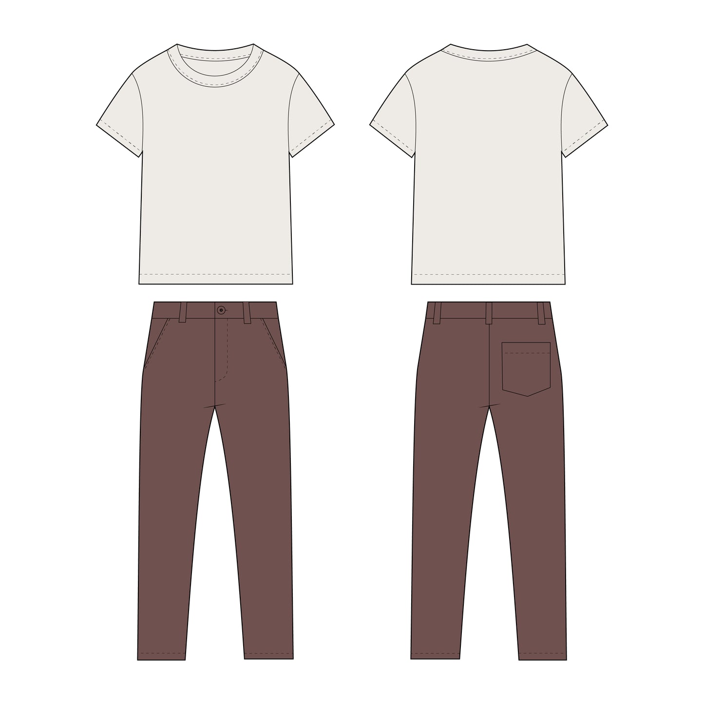 Kids - Boy's T-Shirt & Pant Co-ord Set Sewing Pattern - A0003-25-Y-8