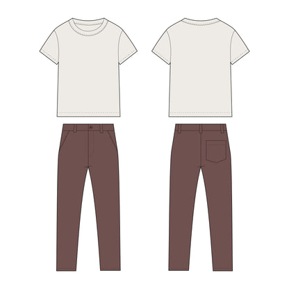 Kids - Boy's T-Shirt & Pant Co-ord Set Sewing Pattern - A0003-25-Y-8