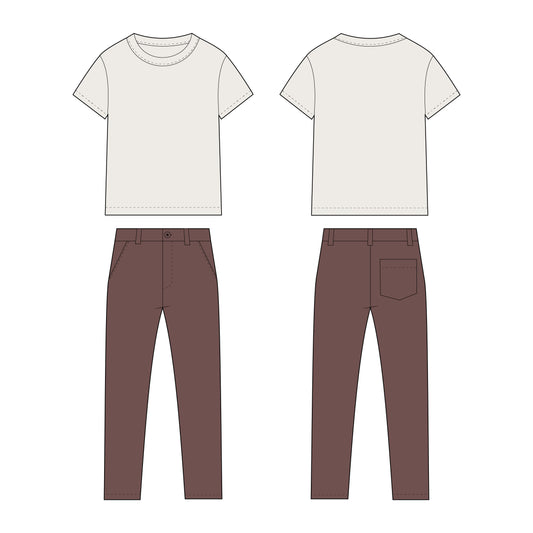 Kids - Boy's T-Shirt & Pant Co-ord Set Sewing Pattern - A0003-25-Y-8