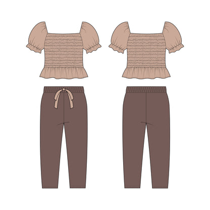 Kids - Girl's Top & Pant Co-ord Set Sewing Pattern - A0005-25-Y-8