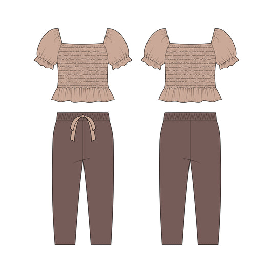 Kids - Girl's Top & Pant Co-ord Set Sewing Pattern - A0005-25-Y-8
