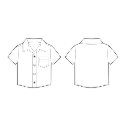 Kids - Boy's Half Sleeves Shirt Sewing Pattern - A0006-25-Y-8