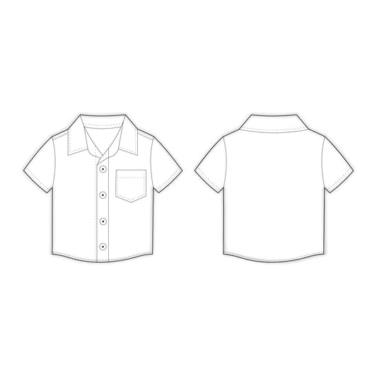 Kids - Boy's Half Sleeves Shirt Sewing Pattern - A0006-25-Y-8