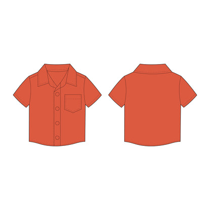 Kids - Boy's Half Sleeves Shirt Sewing Pattern - A0006-25-Y-8